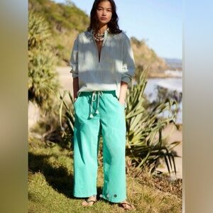 NWT Free People Easy Peasy Pull on Pant Turquoise XS Boho Resort